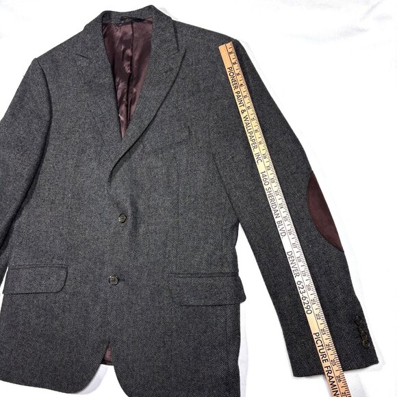 Banana Republic Wool Blend Tweed Herringbone Blazer Sport Coat w/Elbow Patch 44R - Picture 15 of 15